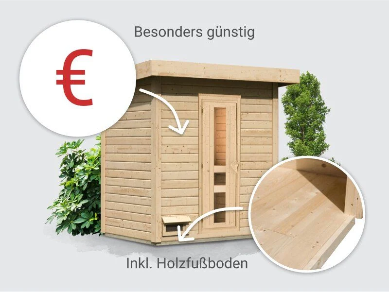 Norlinio Saunahaus Hella 1 - ohne Ofen - inkl. Dacheindeckung und Fußboden - Image 4