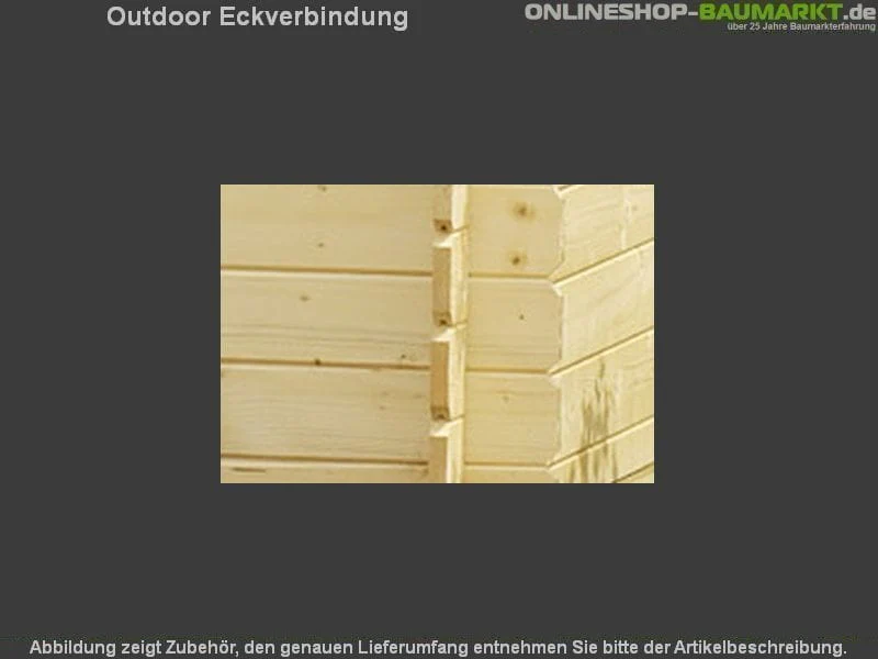 Outdoor Gartenhaus / Blockbohlenhaus William 250 2-Raum lichtgrau 28mm - Image 4