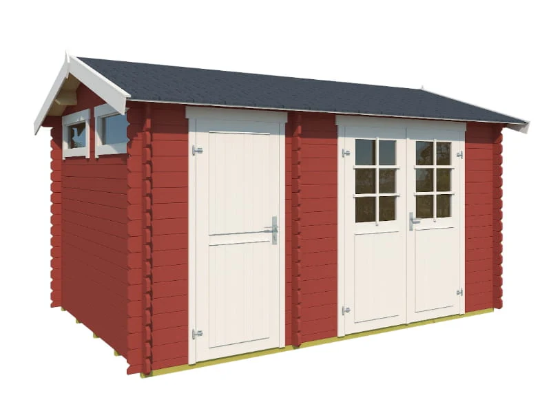 Outdoor Gartenhaus / Blockbohlenhaus William 250 2-Raum schwedenrot 28mm - Image 2
