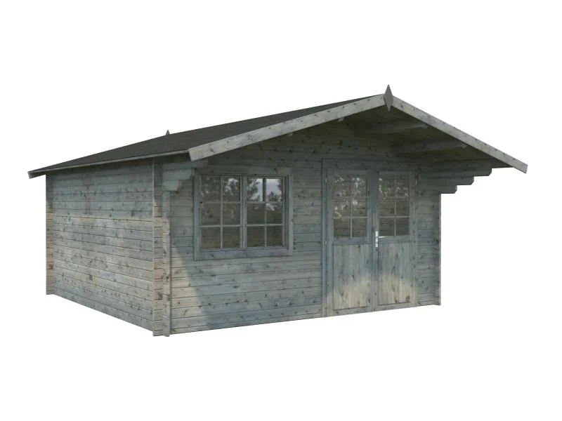 Palmako Blockbohlenhaus Britta 17,5 40 mm graue Tauchgrundierung - Image 2