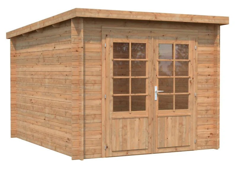 Palmako Blockbohlenhaus Ella 6,9 28 mm braune Tauchgrundierung - Image 2