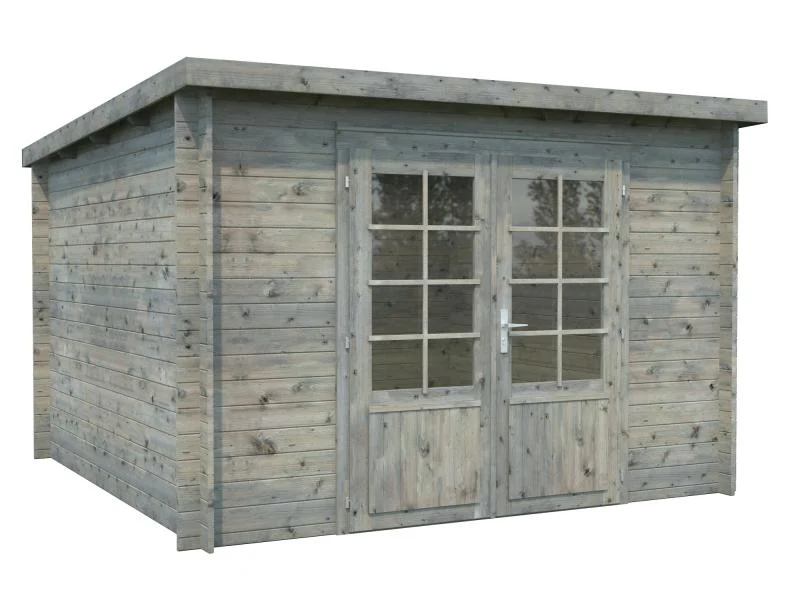 Palmako Blockbohlenhaus Ella 8,7 28 mm graue Tauchgrundierung - Image 2