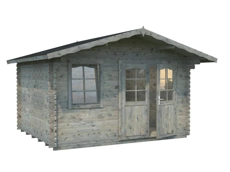 Palmako Blockbohlenhaus Emma 10,4 34 mm graue Tauchgrundierung - Image 2