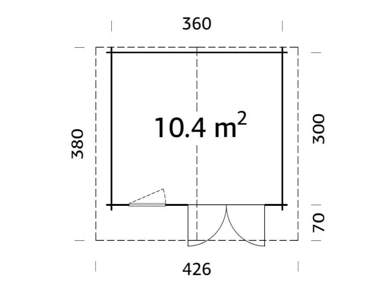 Palmako Blockbohlenhaus Emma 10,4 34 mm graue Tauchgrundierung - Image 3
