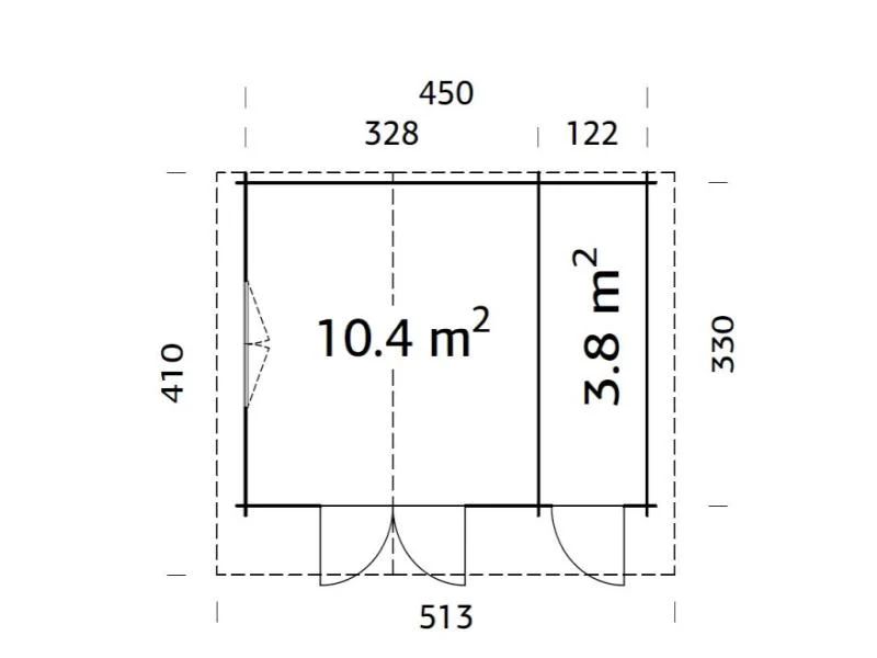 Palmako Blockbohlenhaus Emma 14,2 34 mm graue Tauchgrundierung - Image 3