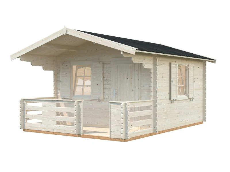 Palmako Blockbohlenhaus Emma 14,2 34 mm transparente Tauchgrundierung - Image 2