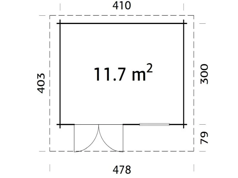 Palmako Blockbohlenhaus Heidi 11,7 44 mm natur - Image 3