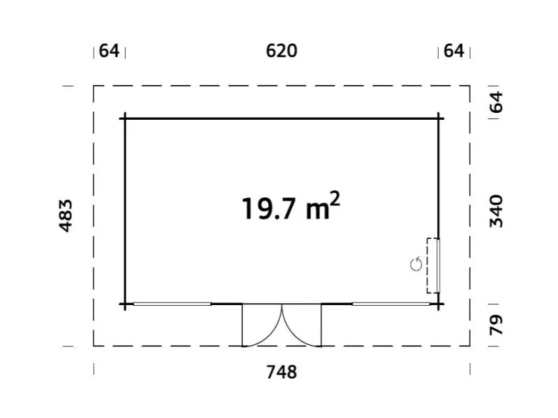 Palmako Blockbohlenhaus Heidi 19,7 70 mm natur - Image 3