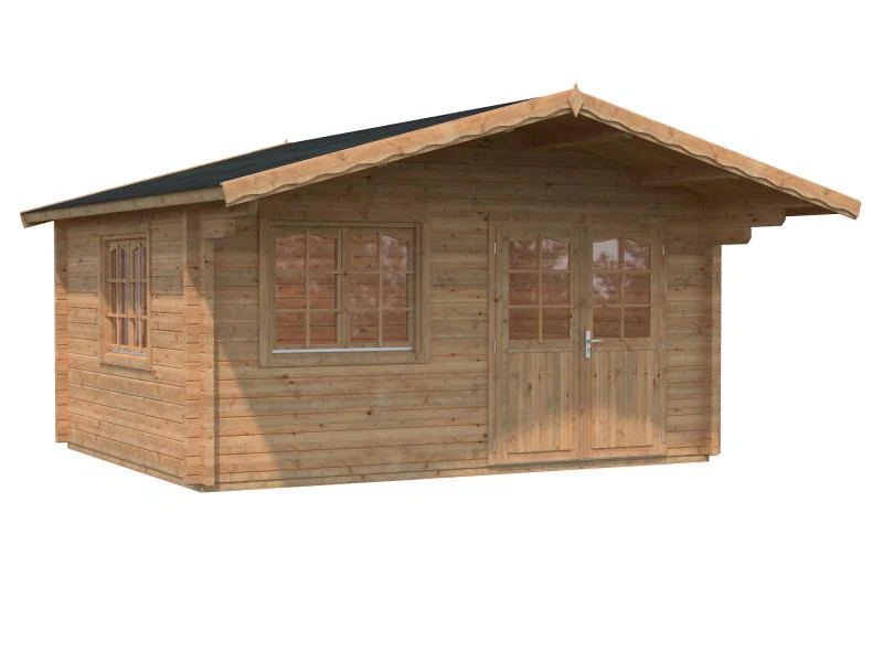 Palmako Blockbohlenhaus Helena 15,1 70 mm braune Tauchgrundierung - Image 2