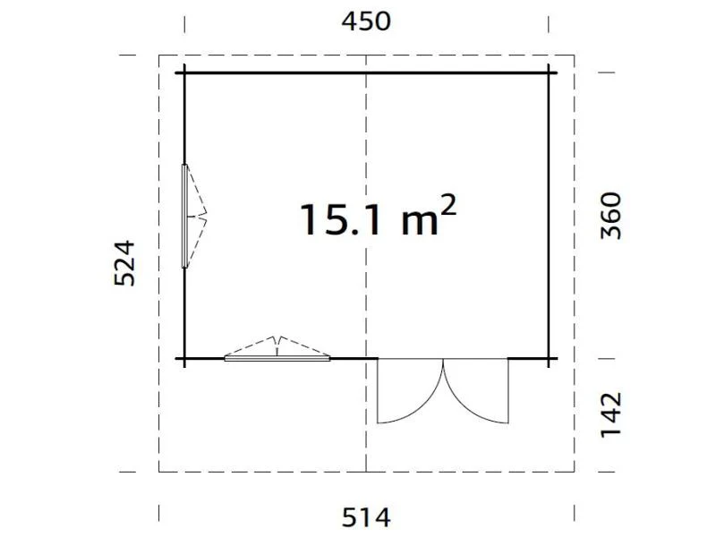 Palmako Blockbohlenhaus Helena 15,1 70 mm natur - Image 3