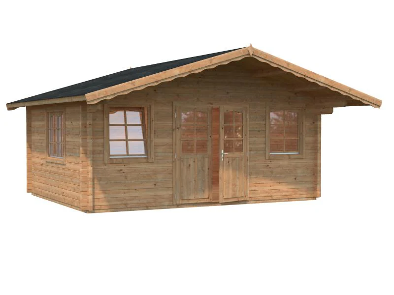 Palmako Blockbohlenhaus Helena 18,6 70 mm braune Tauchgrundierung - Image 2