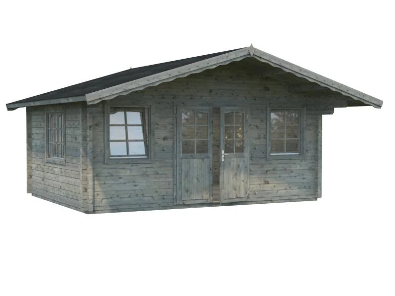 Palmako Blockbohlenhaus Helena 18,6 70 mm graue Tauchgrundierung - Image 2
