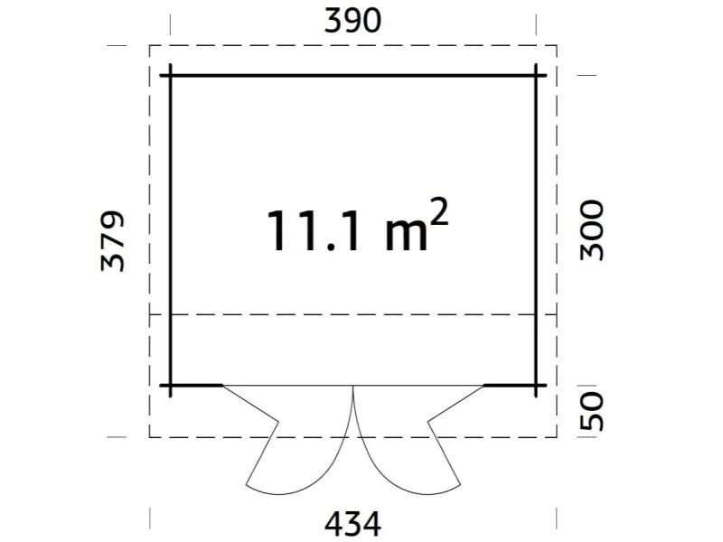 Palmako Blockbohlenhaus Ines 11,1 mit Falttür 44 mm natur - Image 3