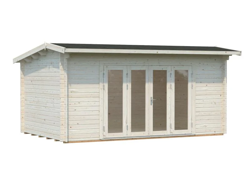 Palmako Blockbohlenhaus Ines 13,7 mit Falttür 44 mm natur - Image 3