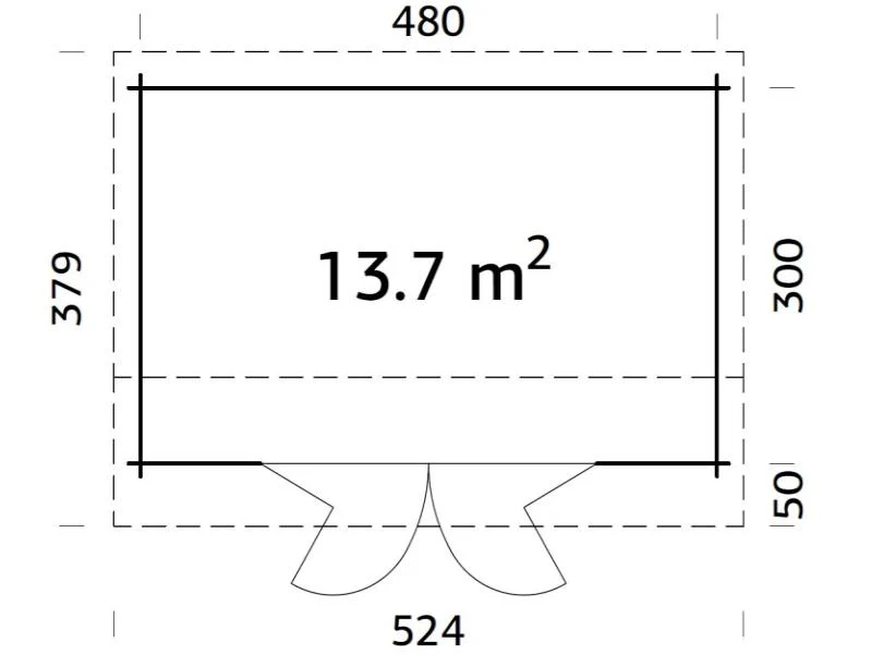 Palmako Blockbohlenhaus Ines 13,7 mit Falttür 44 mm natur - Image 4