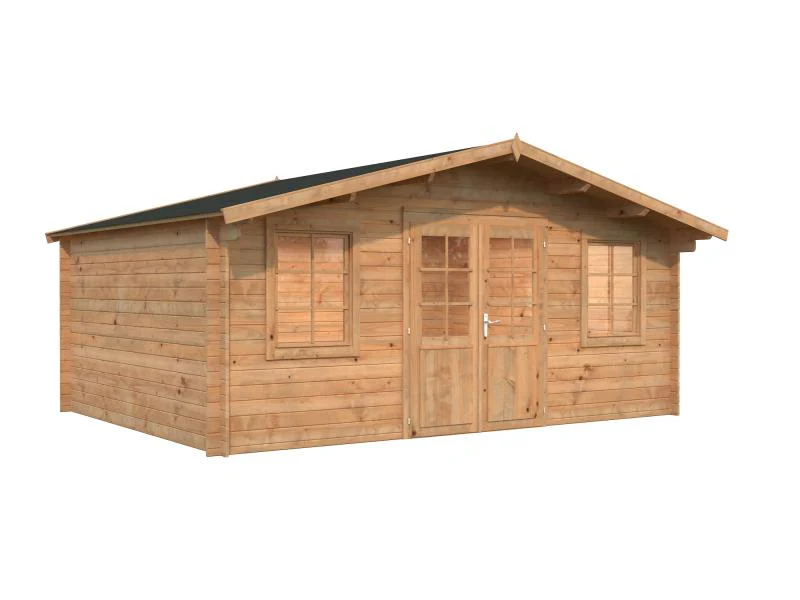 Palmako Blockbohlenhaus Klara 17,0 28 mm braune Tauchgrundierung - Image 2