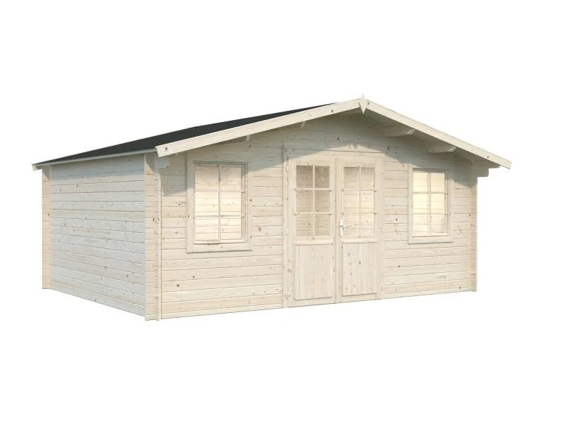 Palmako Blockbohlenhaus Klara 17,0 28 mm transparente Tauchgrundierung - Image 2