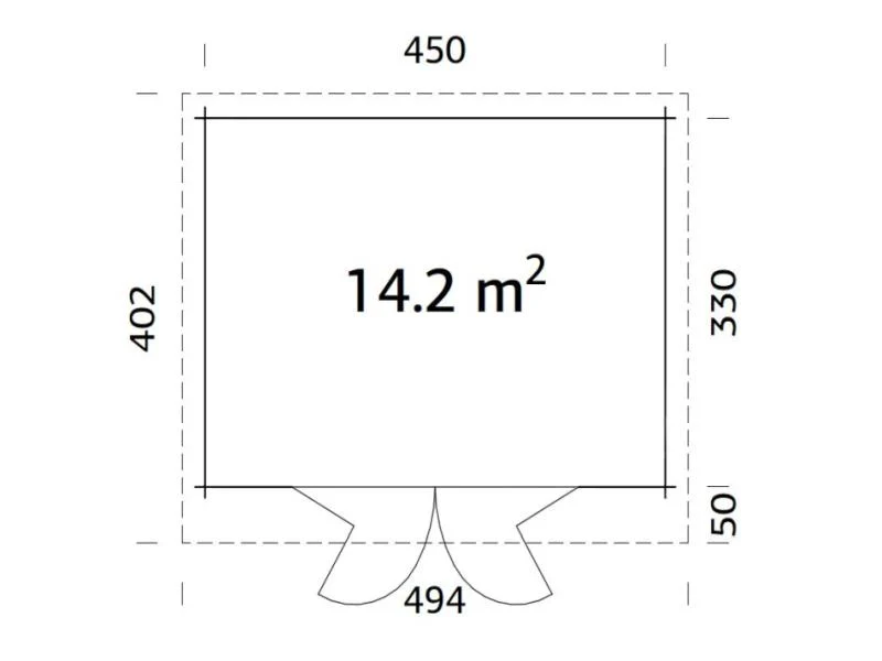 Palmako Blockbohlenhaus Lea 14,2 44 mm natur - Image 3