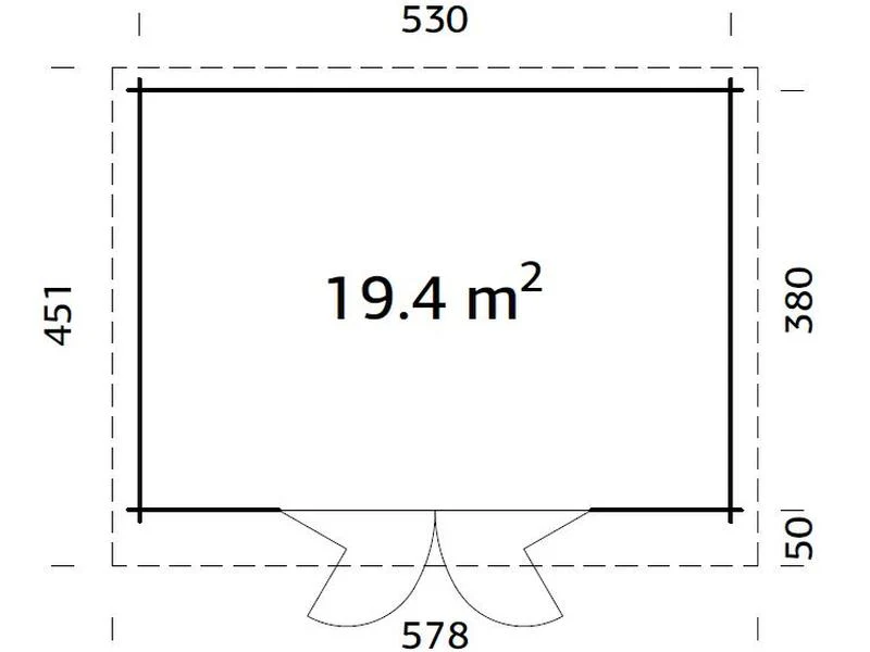 Palmako Blockbohlenhaus Lea 19,4 44 mm natur - Image 3