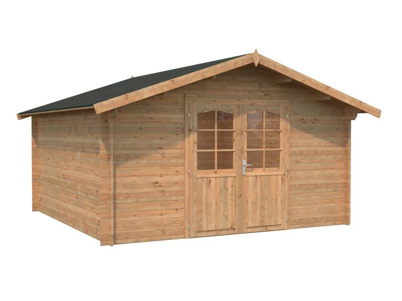 Palmako Blockbohlenhaus Lotta 13,9 34 mm braune Tauchgrundierung - Image 2