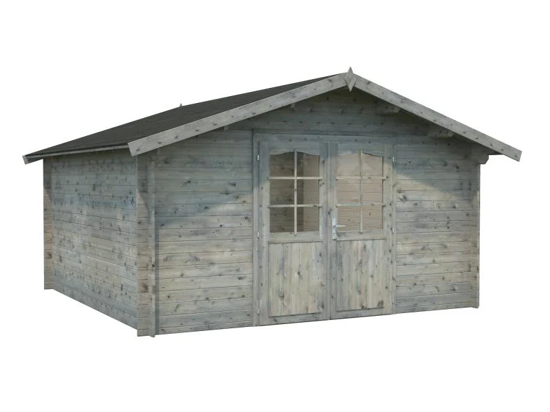 Palmako Blockbohlenhaus Lotta 13,9 34 mm graue Tauchgrundierung - Image 2