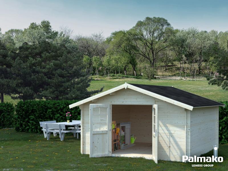 Palmako Blockbohlenhaus Lotta 13,9 34 mm natur