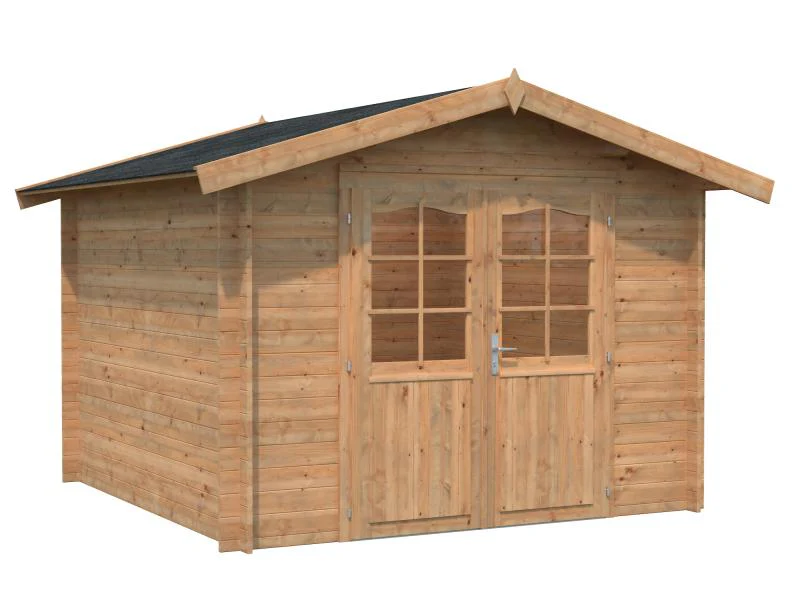Palmako Blockbohlenhaus Lotta 7,3 28 mm braune Tauchgrundierung - Image 2