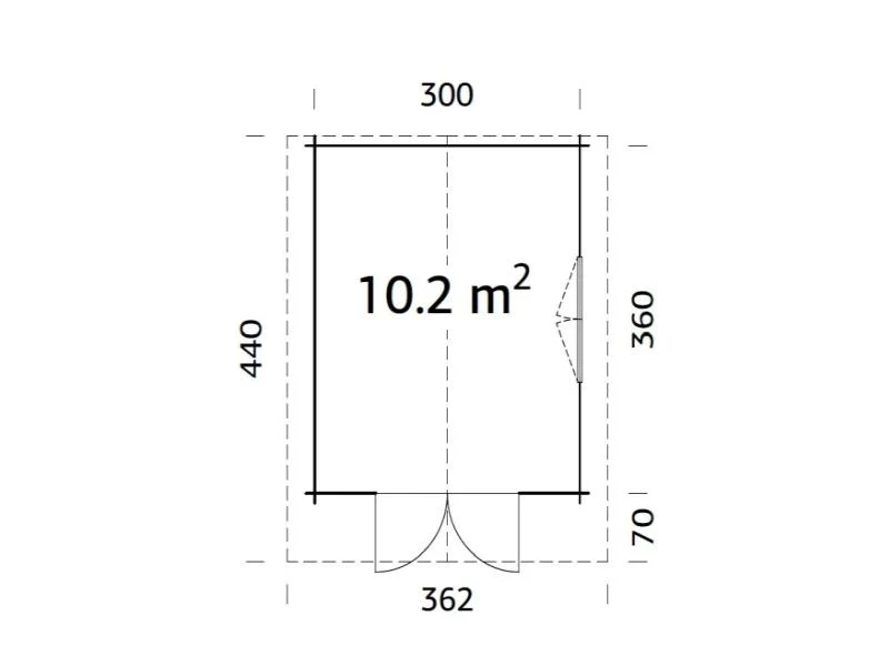 Palmako Blockbohlenhaus Sally 10,2 44 mm braune Tauchgrundierung - Image 3