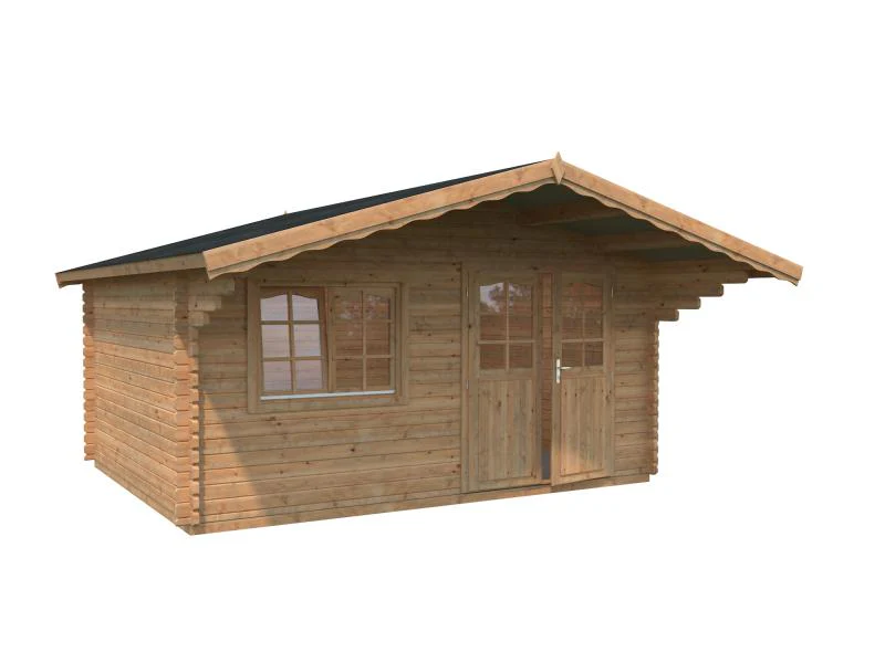 Palmako Blockbohlenhaus Sally 19,1 44 mm braune Tauchgrundierung - Image 2