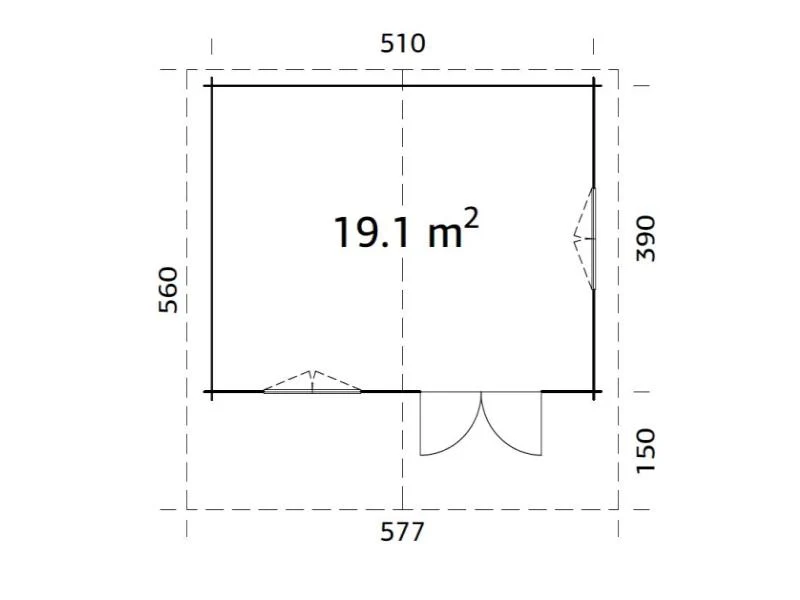 Palmako Blockbohlenhaus Sally 19,1 44 mm braune Tauchgrundierung - Image 3