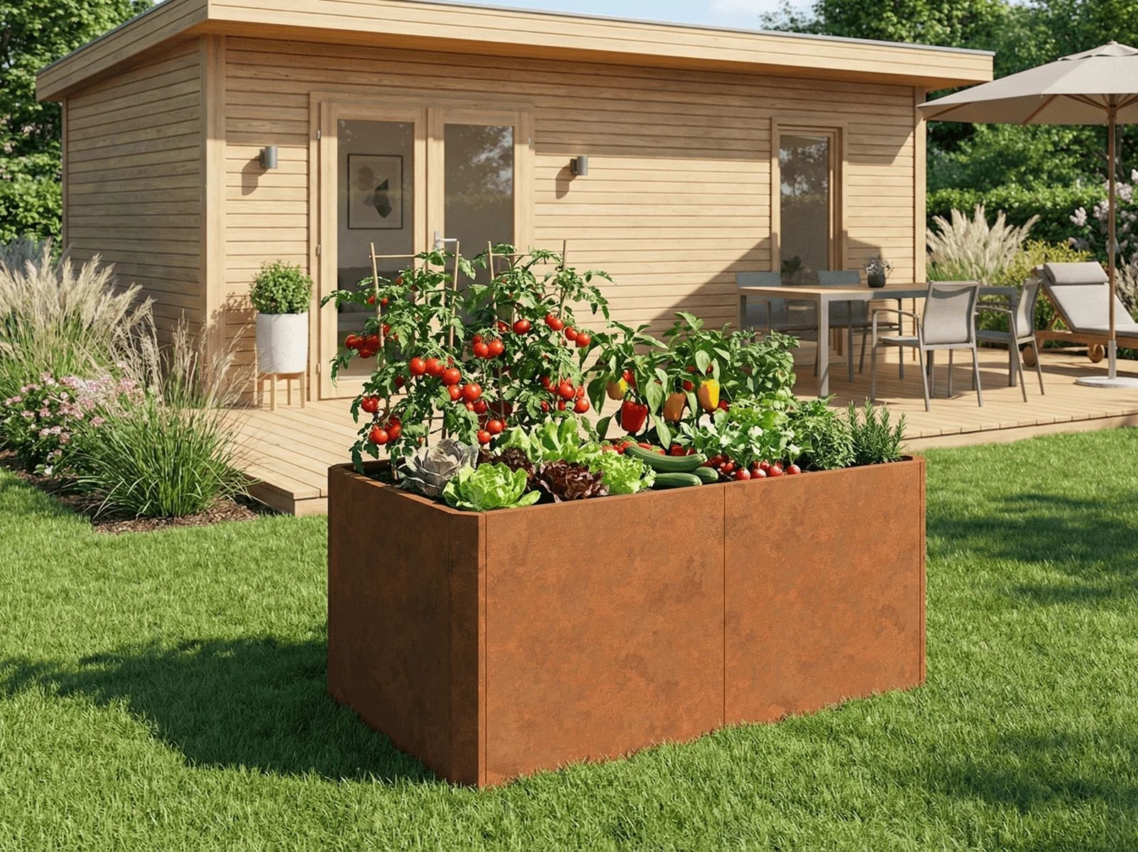 Linholm Premium Hochbeet Cortenstahl 160x80x75cm - Image 5