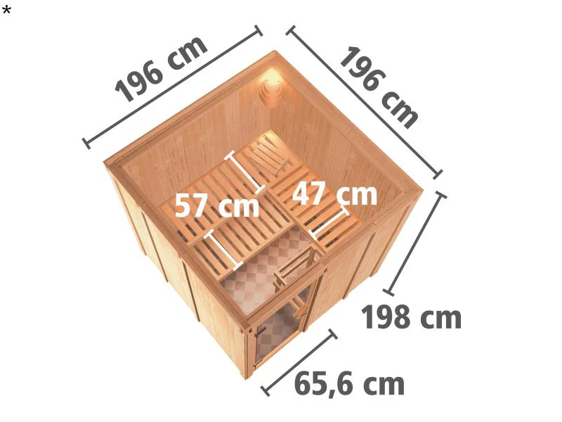 Rodin - Karibu Sauna inkl. 9-kW-Ofen - ohne Dachkranz - - Image 3