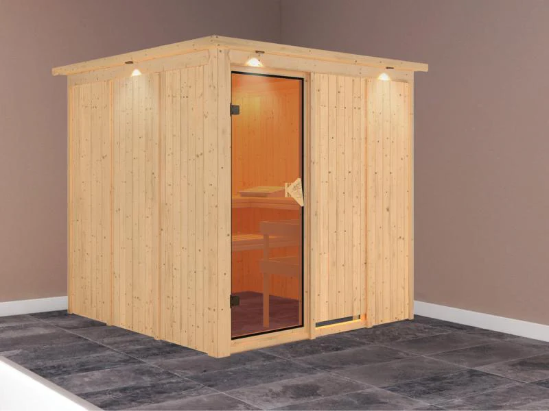 Rodin - Karibu Sauna ohne Ofen - mit Dachkranz - - Image 2