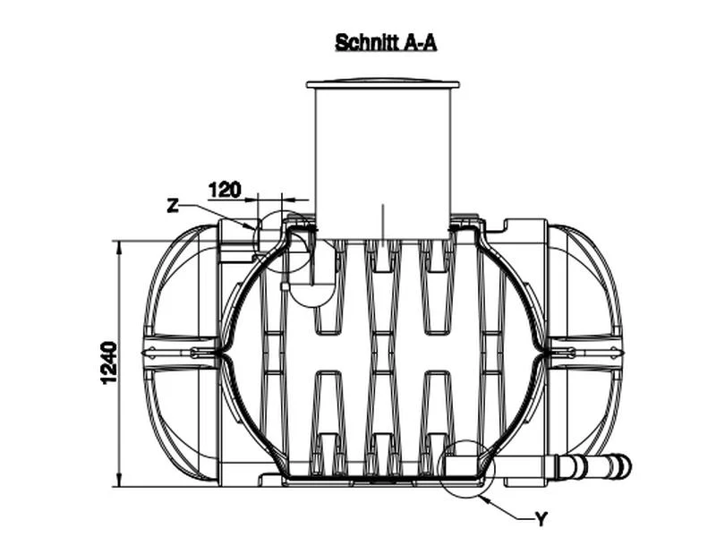 Roth Flachtank - Zisterne Twinbloc 10000 Liter (2 x 5000 L) mit höhenverstabllbarem Domschacht und A - Image 3