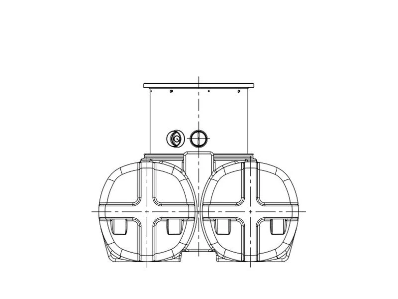 Roth Flachtank - Zisterne Twinbloc 1500 Liter mit Filterkorb, höhenverstabllbarem Domschacht und Abd - Image 3