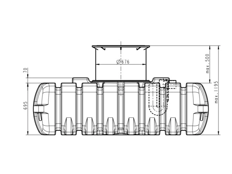 Roth Flachtank - Zisterne Twinbloc 1500 Liter mit höhenverstabllbarem Domschacht und Abdeckung - Image 3