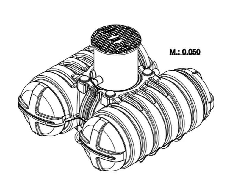 Roth Flachtank - Zisterne Twinbloc 3500 Liter mit Filterkorb, höhenverstabllbarem Domschacht und Abd - Image 3
