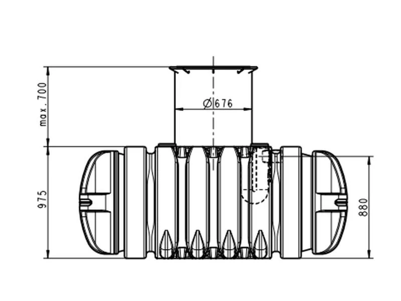 Roth Flachtank - Zisterne Twinbloc 3500 Liter mit höhenverstabllbarem Domschacht und Abdeckung - Image 3