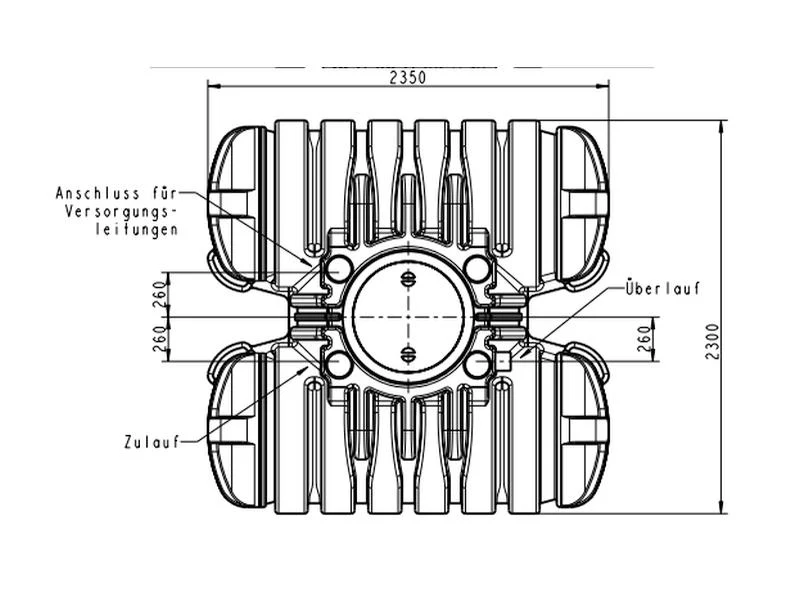 Roth Flachtank - Zisterne Twinbloc 3500 Liter mit höhenverstabllbarem Domschacht und Abdeckung - Image 4