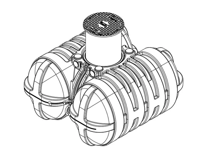 Roth Flachtank - Zisterne Twinbloc 5000 Liter mit höhenverstabllbarem Domschacht und Abdeckung - Image 5