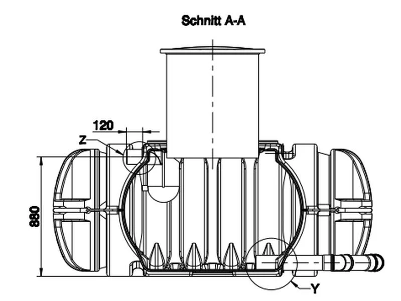 Roth Flachtank - Zisterne Twinbloc 7000 Liter (2 x 3500 L) mit höhenverstabllbarem Domschacht und Ab - Image 3