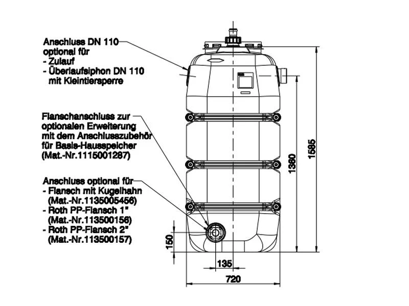 Roth Regenwasser Basis-Hausspeicher 2000 Liter - Image 3