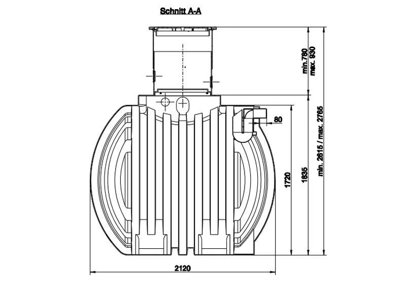 Roth Regenwasser-Zisterne 3500 Liter inkl. Domschacht, Deckel und Überlaufsiphon - Image 3