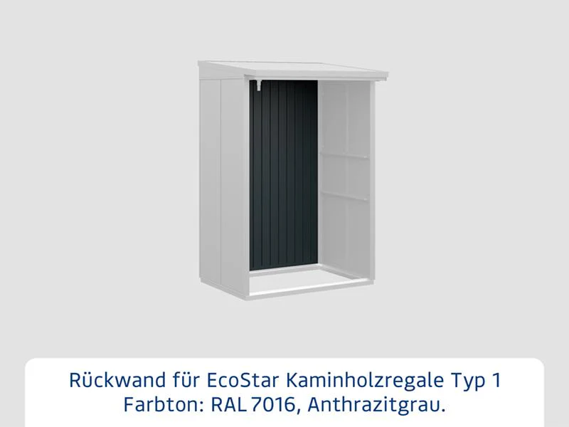 Rückwand EcoStar-Kaminholzregale Typ 1 anthrazit - Image 2