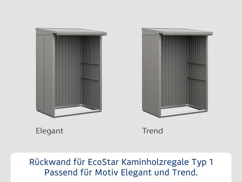 Rückwand EcoStar-Kaminholzregale Typ 1 grau - Image 3