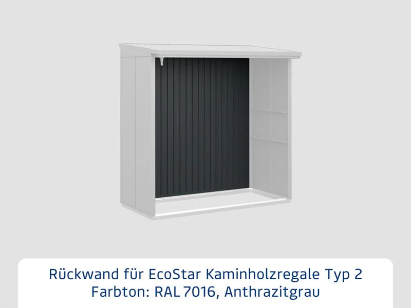 Rückwand EcoStar-Kaminholzregale Typ 2 anthrazit - Image 2
