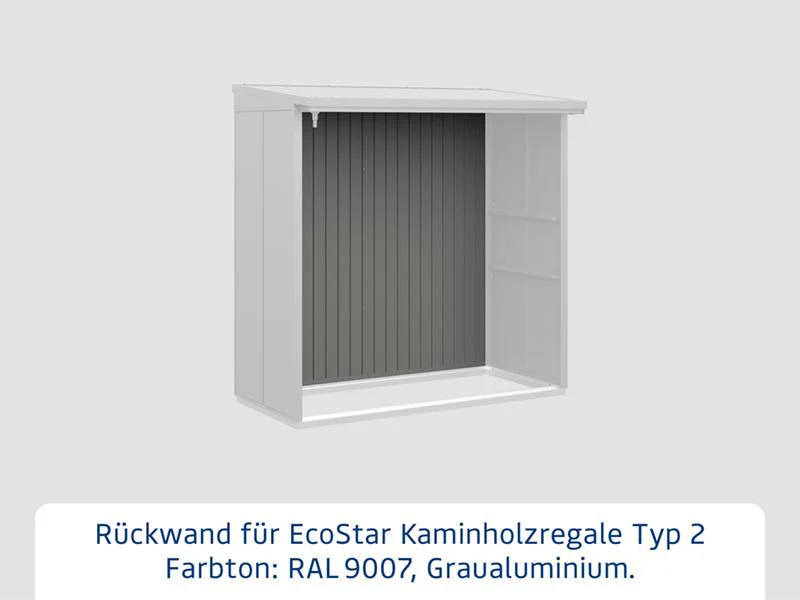 Rückwand EcoStar-Kaminholzregale Typ 2 grau - Image 2