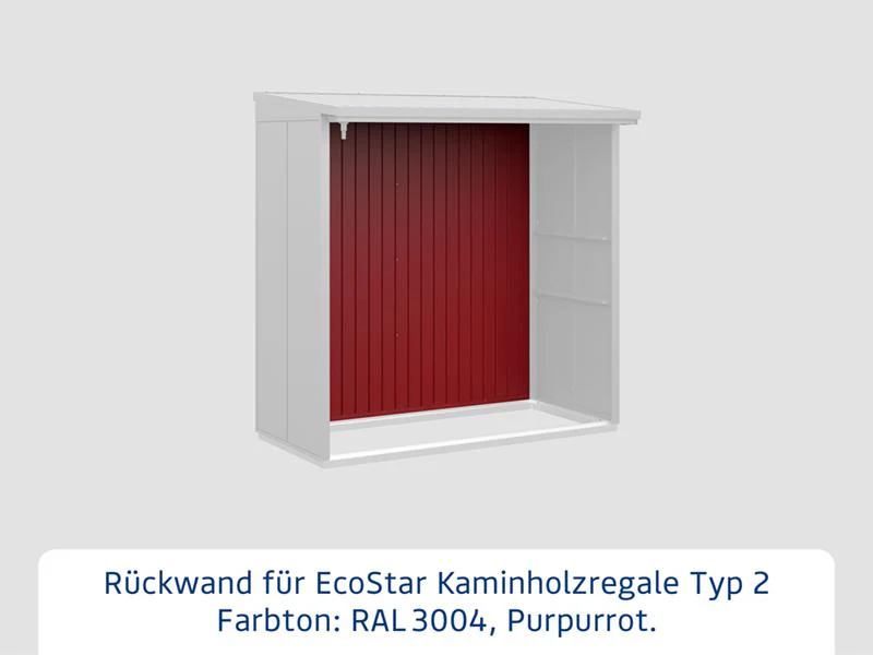 Rückwand EcoStar-Kaminholzregale Typ 2 rot - Image 2