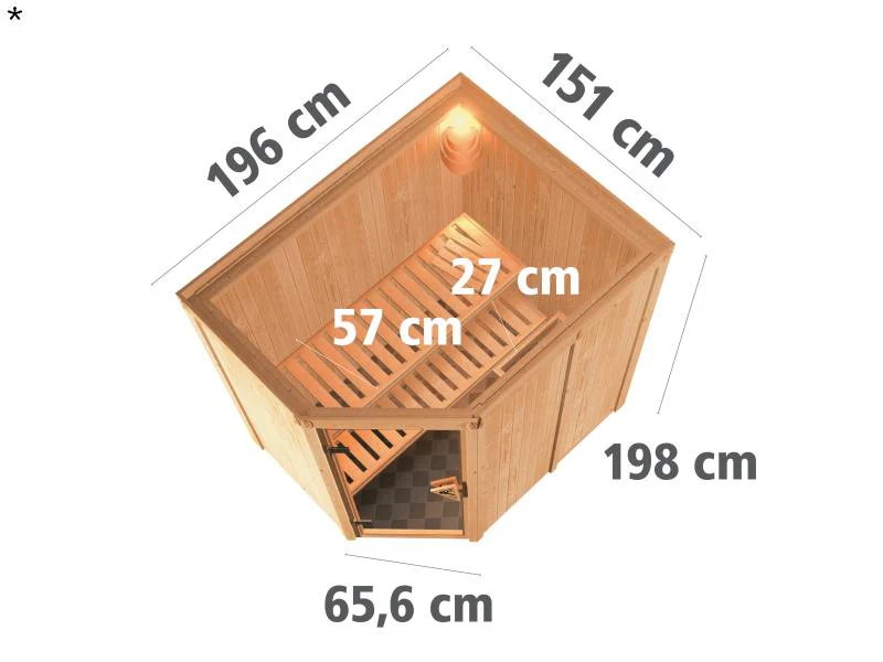 Saja - Karibu Sauna Plug & Play 3,6 kW Bio Ofen, ext. Steuerung - ohne Dachkranz - Energiespartür - Image 3