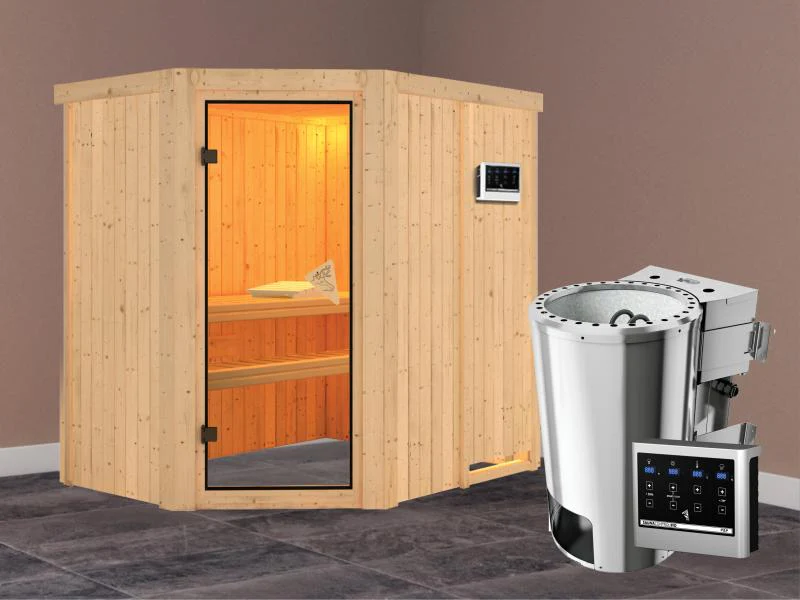 Saja - Karibu Sauna Plug & Play inkl. 3,6 kW-Bioofen - ohne Dachkranz - - Image 2